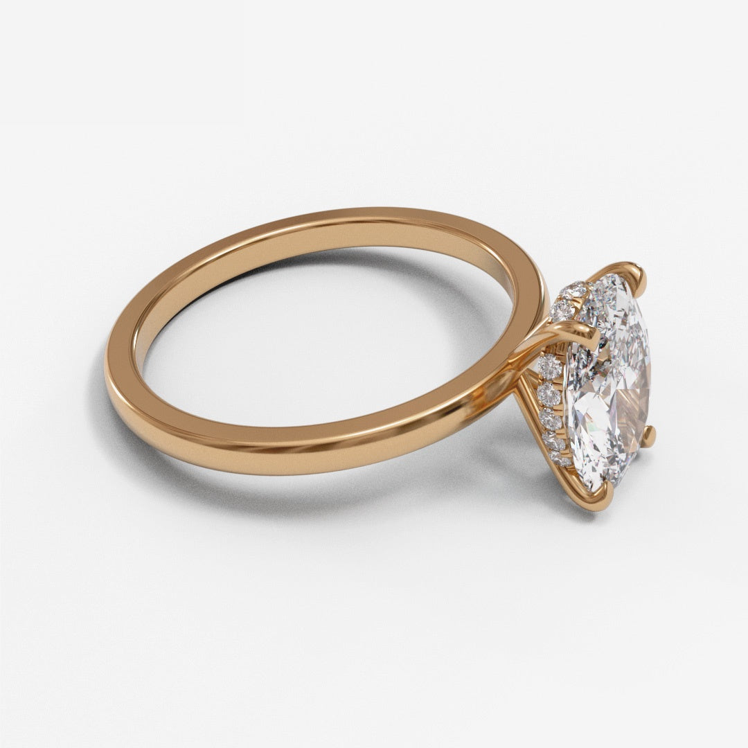 Oval Dome Hidden Halo 1.6mm band (setting only)