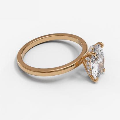Oval Dome Hidden Halo 1.6mm band (setting only)