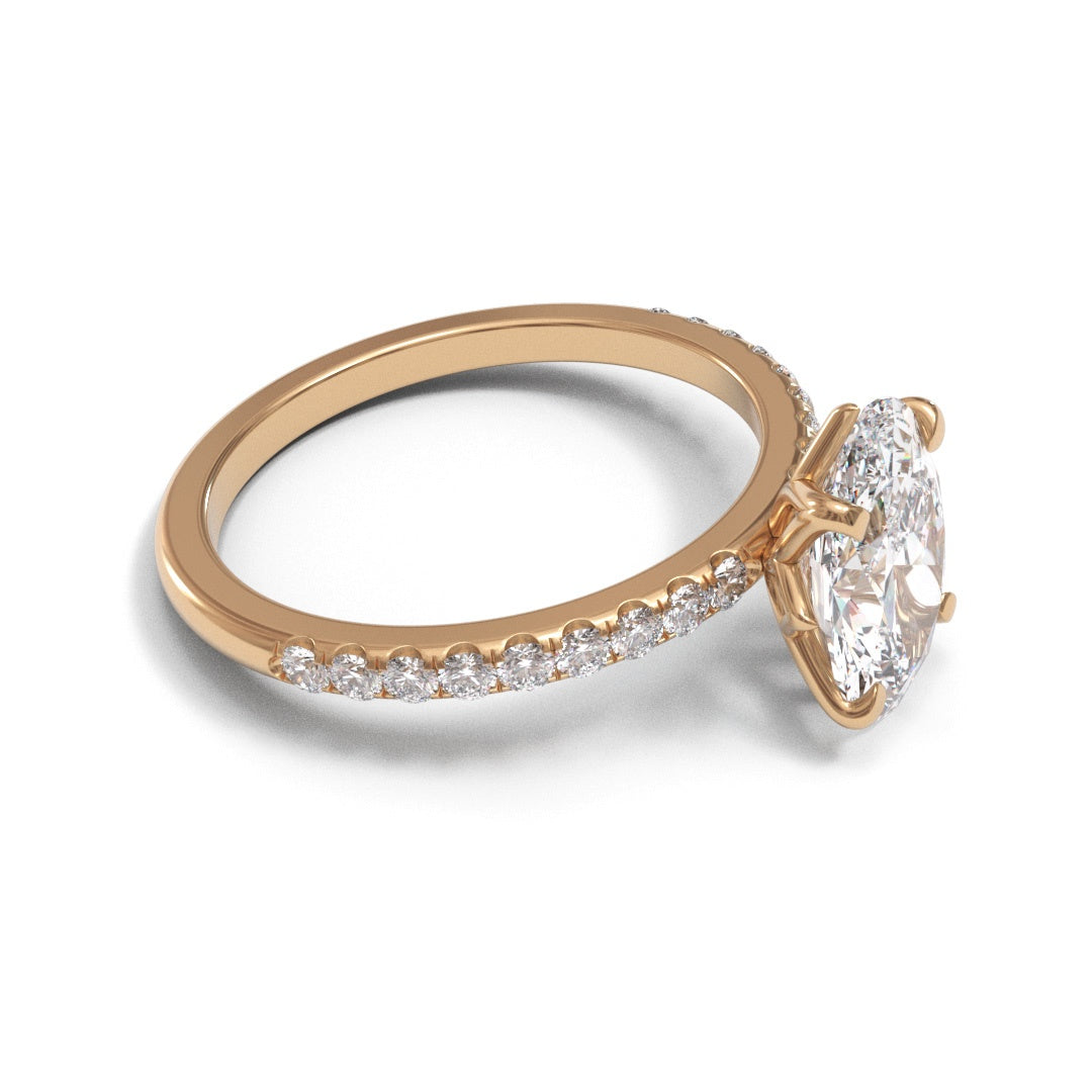 Oval Dome Tulip Pave 2mm band (setting only)