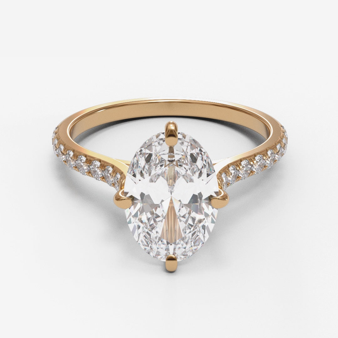 Oval NSEW Pave 1.6mm band (setting only)