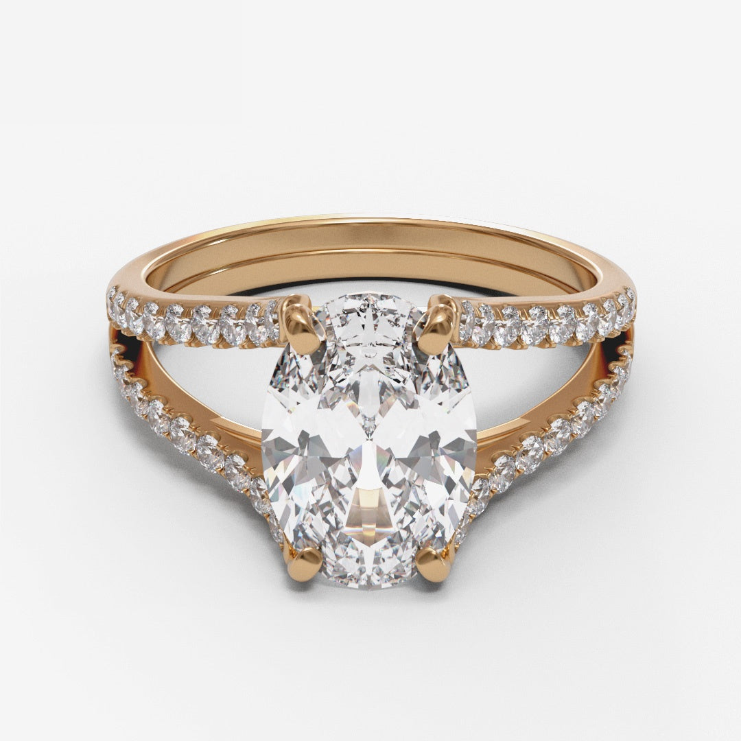 Oval Split Shank Pave 3mm band (setting only)