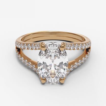 Oval Split Shank Pave 3mm band (setting only)