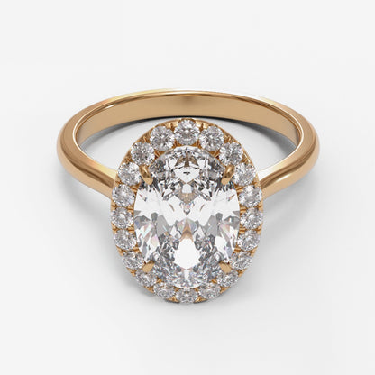Oval Tapered Cathedral Halo 1.6-2.6mm band (setting only)