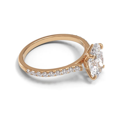 Oval Tulip Open Cathedral Pave 2mm band (setting only)