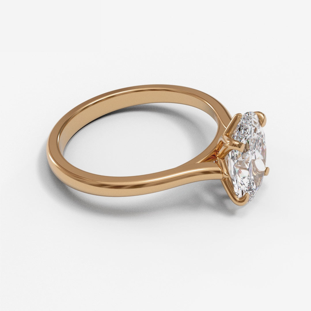 Oval Tulip Tapered Cathedral 1.3-2.2mm band (setting only)
