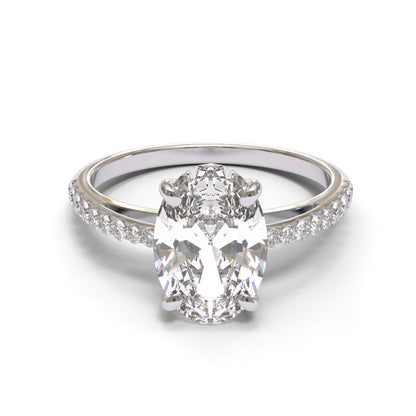 Oval Collet Cathedral Pave 1.6mm band (setting only)