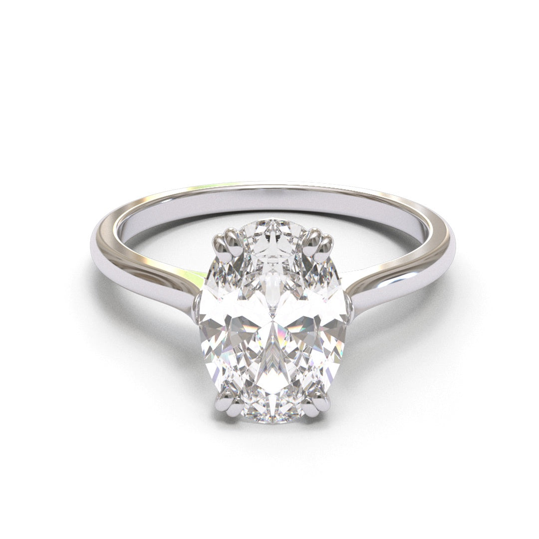 Oval Open Cathedral Double Claw 2mm band (setting only)