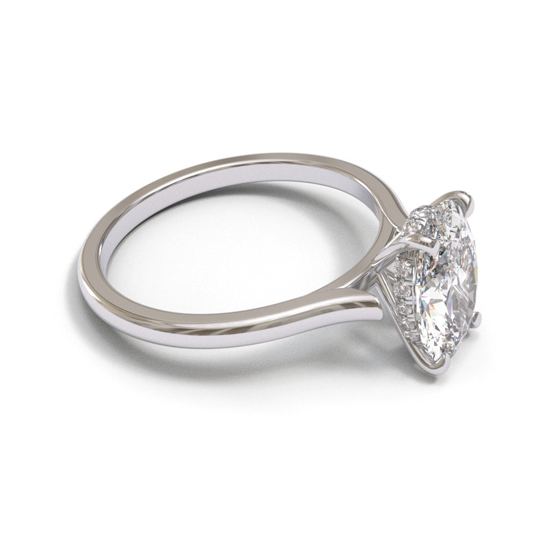 Oval Open Cathedral Hidden Halo 2mm band (setting only)