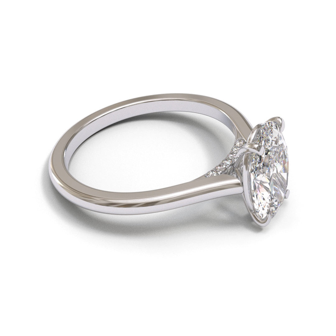 Oval Diamond Bridge Cathedral 2mm band (setting only)