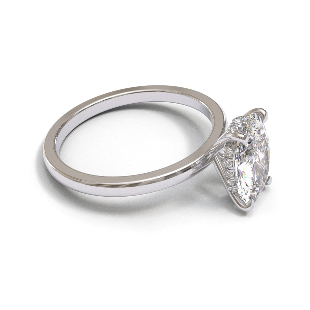 Oval Dome Hidden Halo 1.6mm band (setting only)