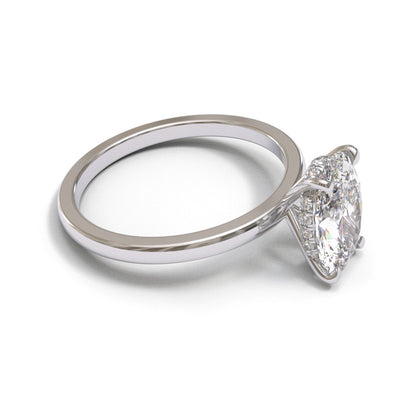Oval Dome Hidden Halo 2mm band (setting only)