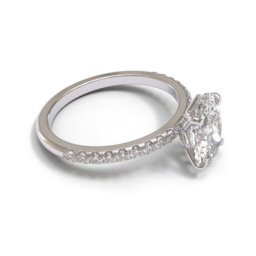 Oval Dome Tulip Pave 2mm band (setting only)
