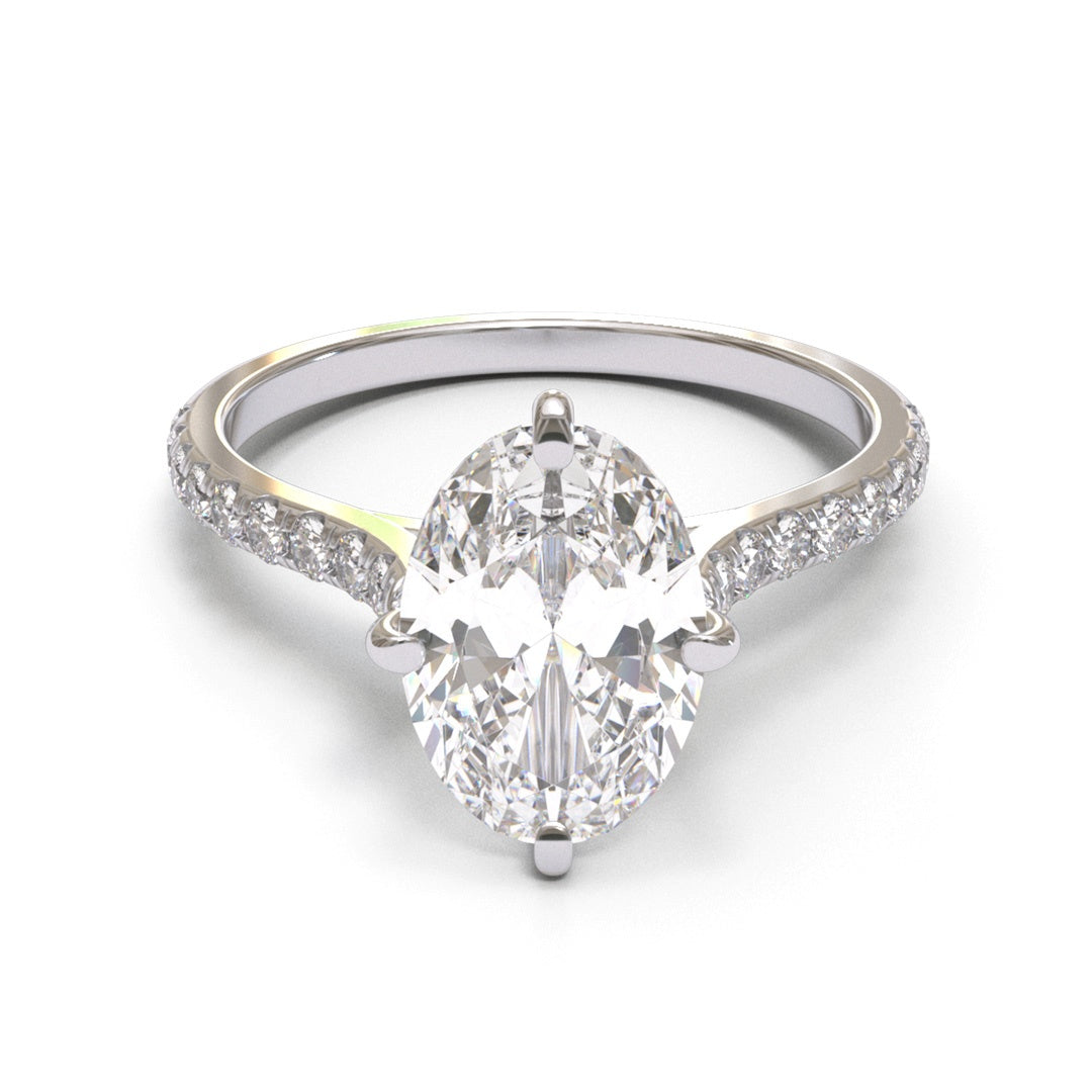 Oval NSEW Pave 2mm band (setting only)