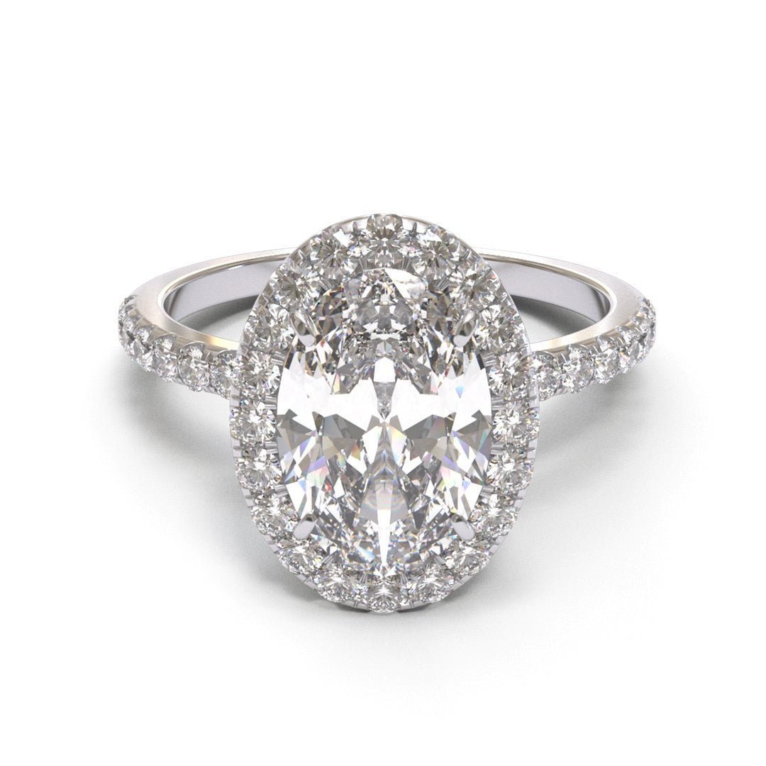 Oval Halo Pave 2mm band (setting only)