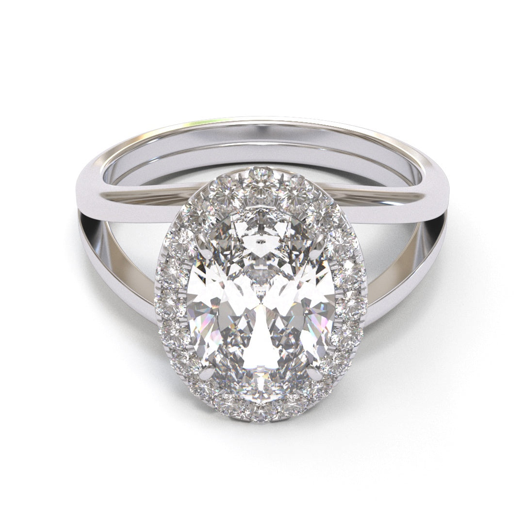Oval Split Shank Halo 3mm band (setting only)