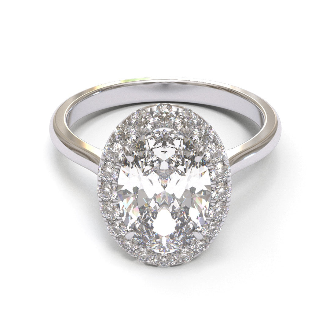 Oval Tapered Cathedral Halo 1.6-2.6mm band (setting only)