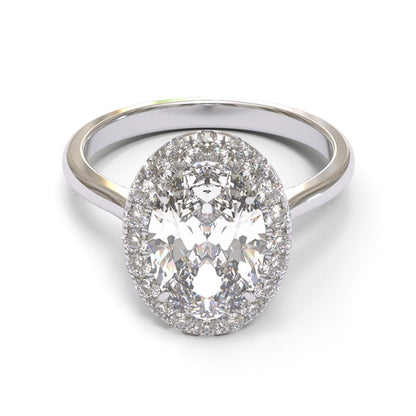 Oval Tapered Cathedral Halo 1.6-2.6mm band (setting only)