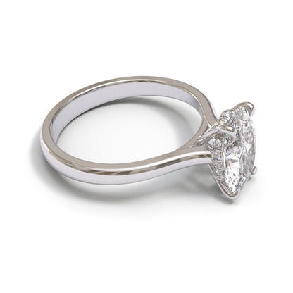Oval Tapered Cathedral Hidden Halo 1.6-2.6mm band (setting only)