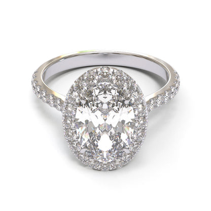 Oval Tapered Cathedral Halo Pave 1.6-2.6mm band (setting only)