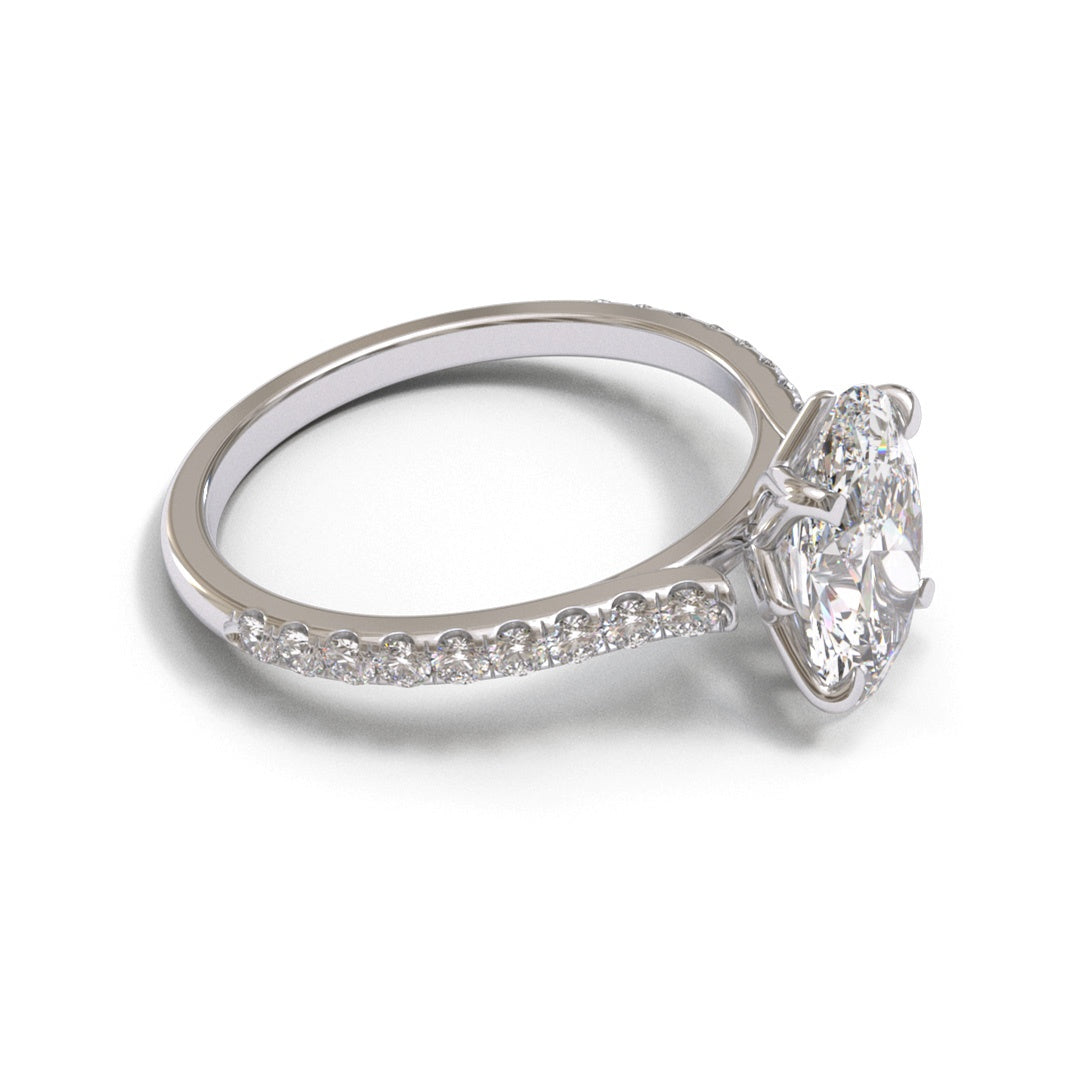 Oval Tulip Open Cathedral Pave 1.6mm band (setting only)