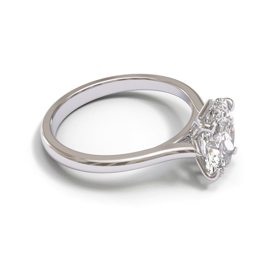 Oval Tulip Tapered Cathedral 1.6-2.6mm band (setting only)