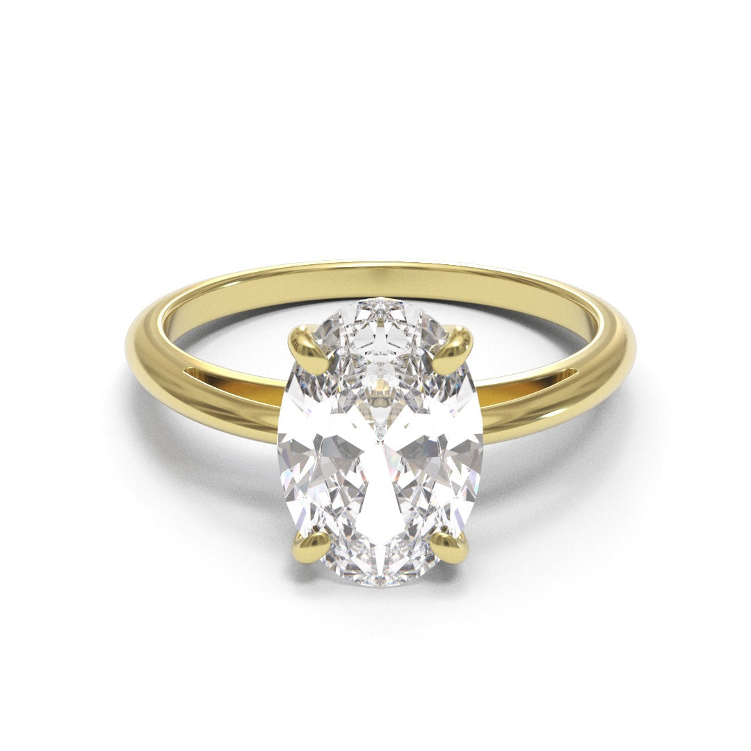 Oval Collet Cathedral 2mm band (setting only)