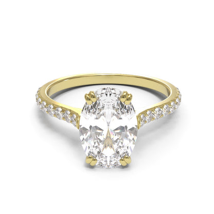 Oval Open Cathedral  Double Claw Pave 1.6mm band (setting only)