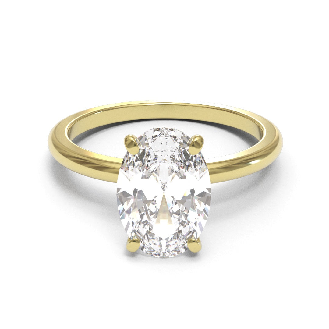Oval Dome Solitaire 2mm band (setting only)