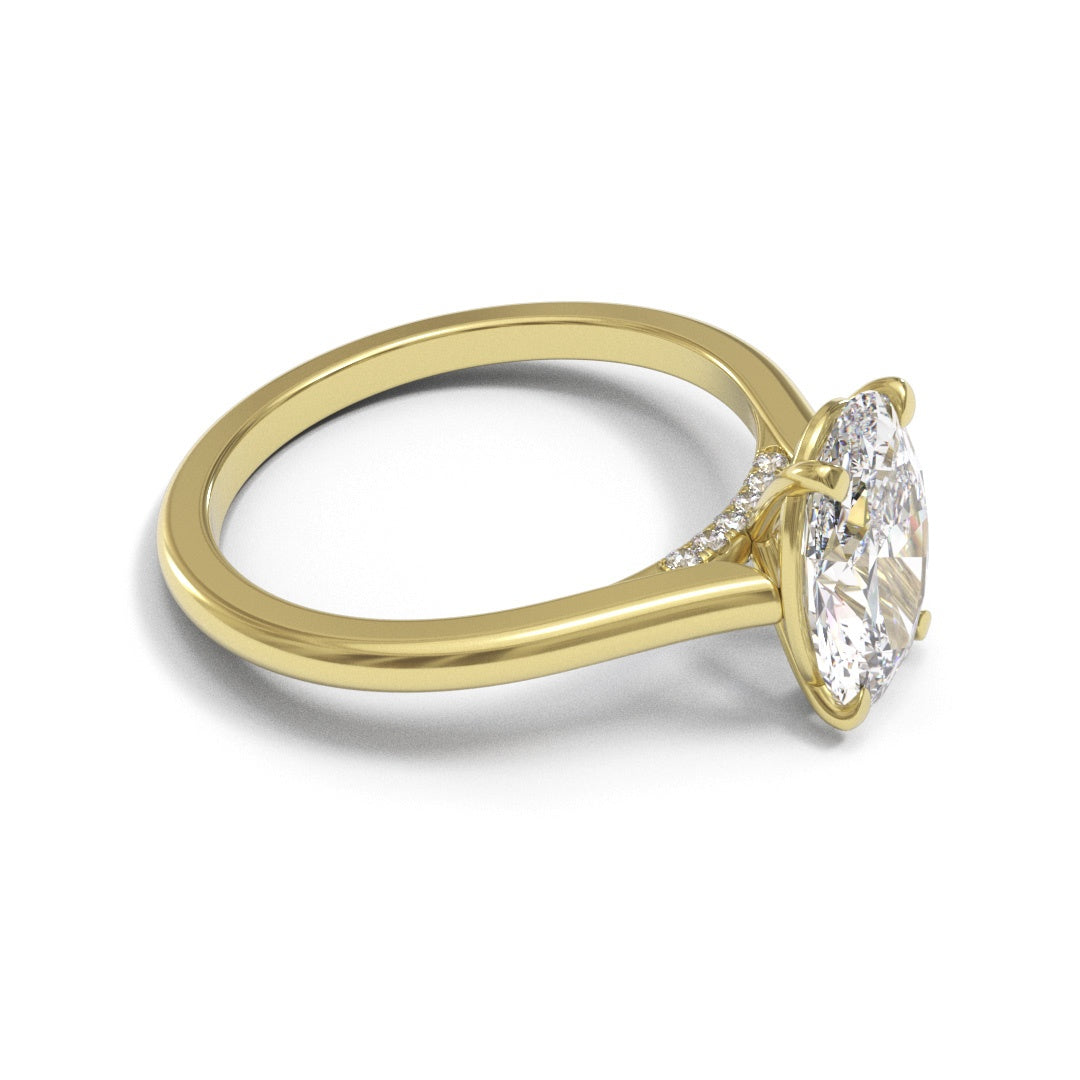Oval Diamond Bridge Cathedral 2mm band (setting only)