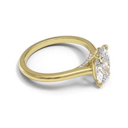 Oval Diamond Bridge Cathedral 2mm band (setting only)