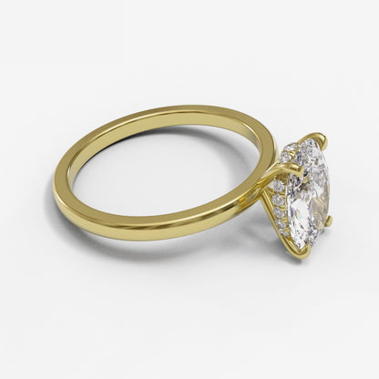 Oval Dome Hidden Halo 1.6mm band (setting only)