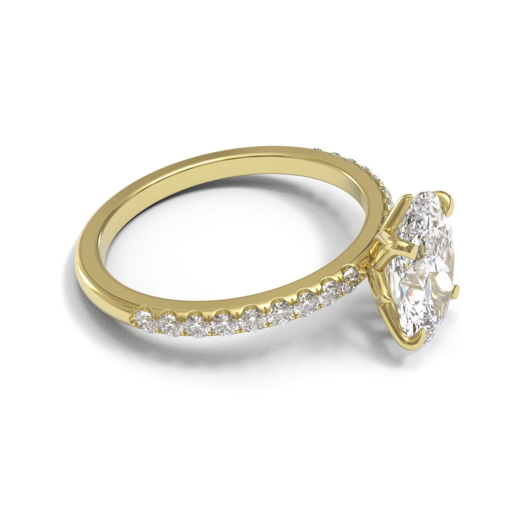 Oval Dome Tulip Pave 2mm band (setting only)