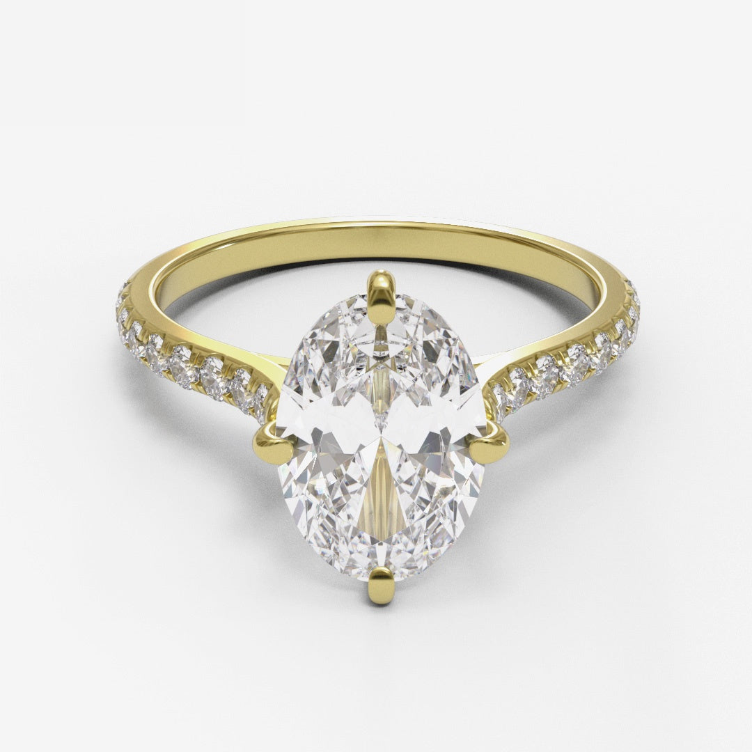 Oval NSEW Pave 1.6mm band (setting only)