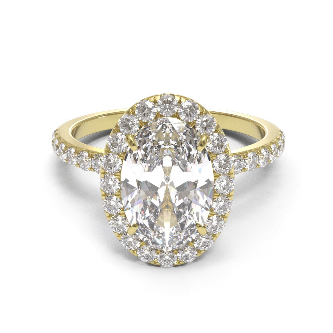 Oval Halo Pave 2mm band (setting only)