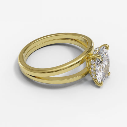 Oval Split Shank Hidden Halo 3mm band (setting only)