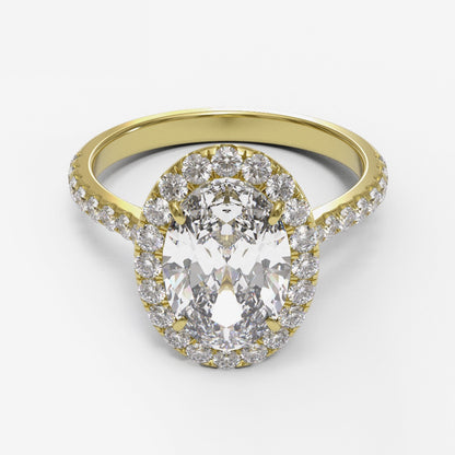 Oval Tapered Cathedral Halo Pave 1.6-2.6mm band (setting only)