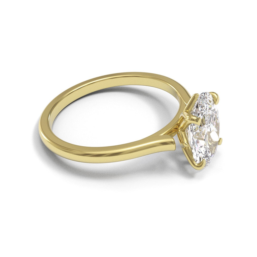 Oval Tulip Open Cathedral 2mm band (setting only)