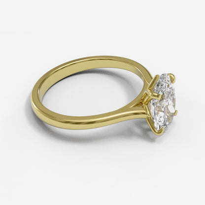 Oval Tulip Tapered Cathedral 1.6-2.6mm band (setting only)