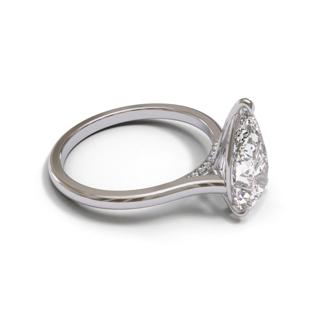 Pear Diamond Bridge Cathedral 2mm band (setting only)