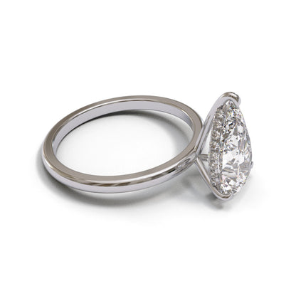 Pear Dome Hidden Halo 2mm band (setting only)