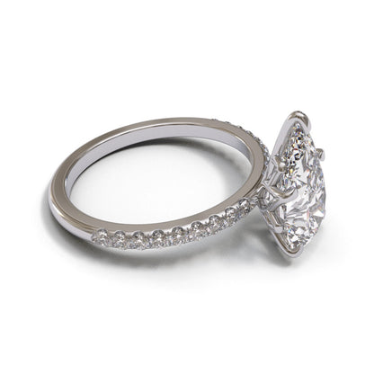 Pear Dome Tulip Pave 2mm band (setting only)
