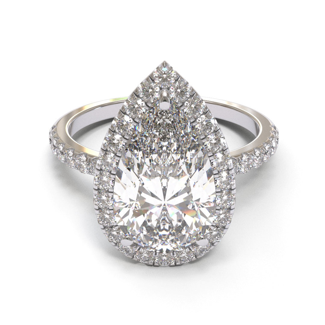 Pear Halo Pave 1.6mm band (setting only)