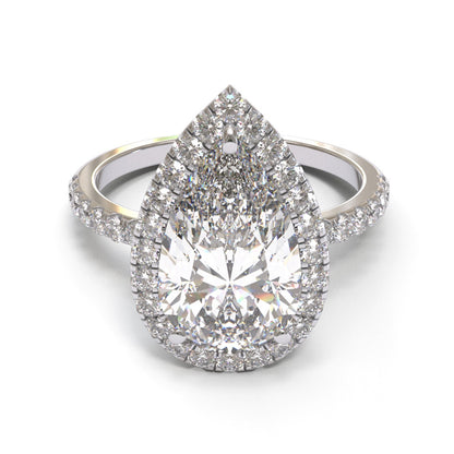 Pear Halo Pave 1.6mm band (setting only)