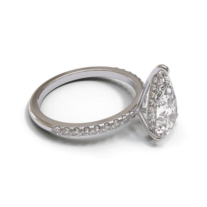 Pear Hidden Halo Pave 1.6mm band (setting only)