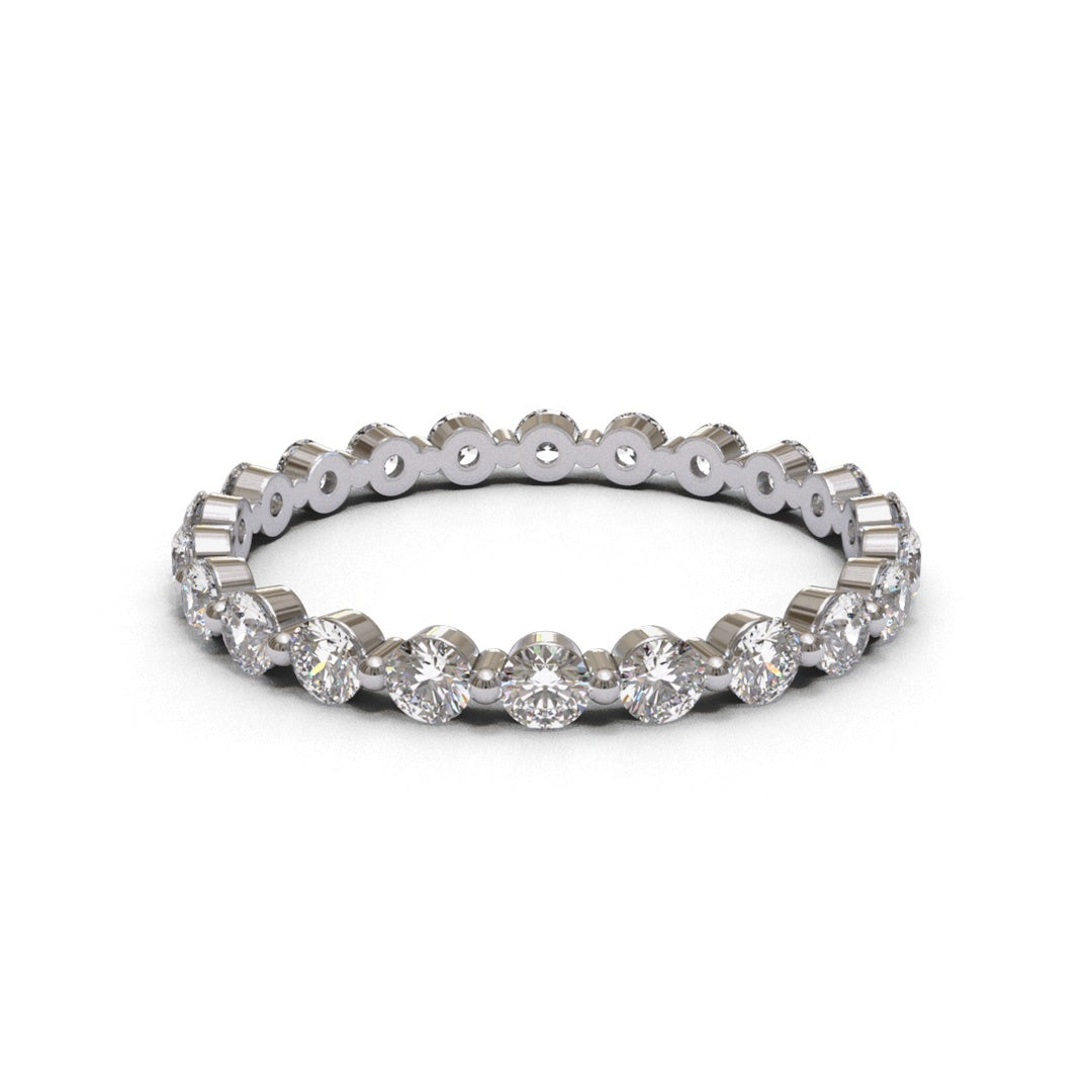 Pin Eternity Full Pave 18K White Gold 2mm band