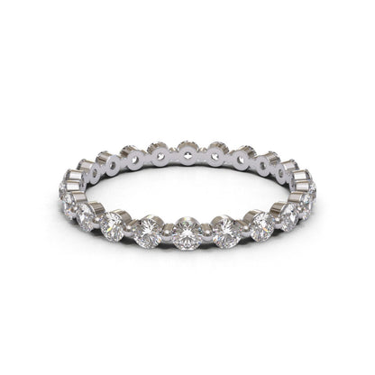 Pin Eternity Full Pave 18K White Gold 2mm band