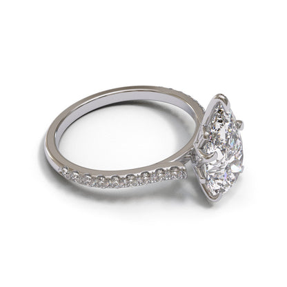 Pear Tulip Open Cathedral Pave 2mm band (setting only)