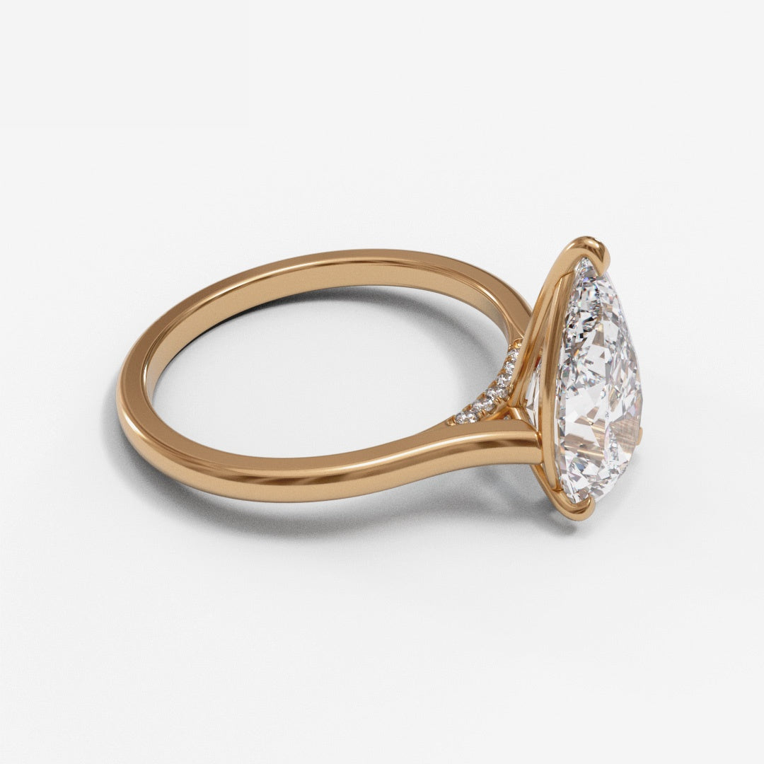 Pear Diamond Bridge Cathedral 2mm band (setting only)