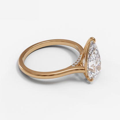 Pear Diamond Bridge Cathedral 2mm band (setting only)