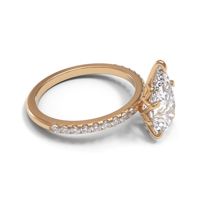 Pear Dome Tulip Pave 1.6mm band (setting only)